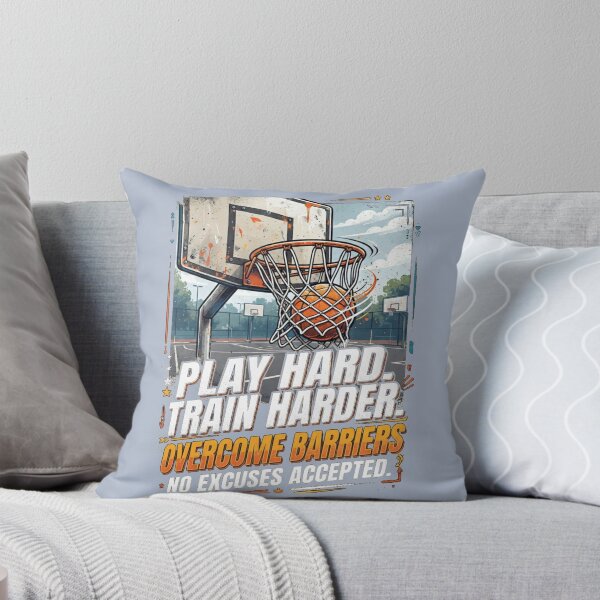 Item preview, Play Hard Train Harder – Basketball Hoop Sports Motivation Art designed and sold by Evelashop.
