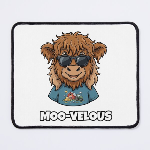 Artikelvorschau, Moo-velous Highland Cow Funny Farm Shirt entworfen und verkauft von dostielee.