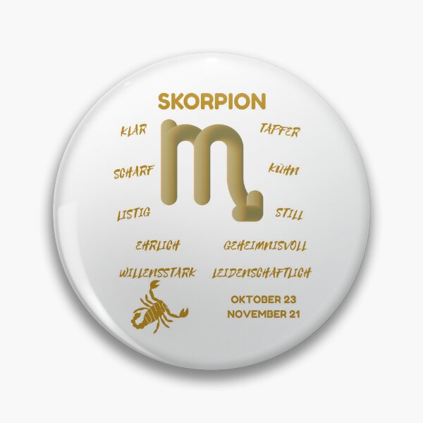 Item preview, Skorpion Zodiac Sign Astrology Symbol Horoscope - Metallic Gold & White (German Version) designed and sold by ZODIARA.