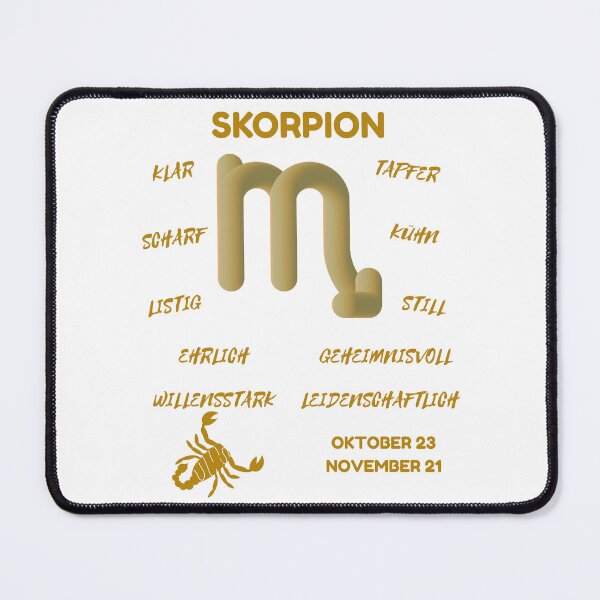 Item preview, Skorpion Zodiac Sign Astrology Symbol Horoscope - Metallic Gold & White (German Version) designed and sold by ZODIARA.
