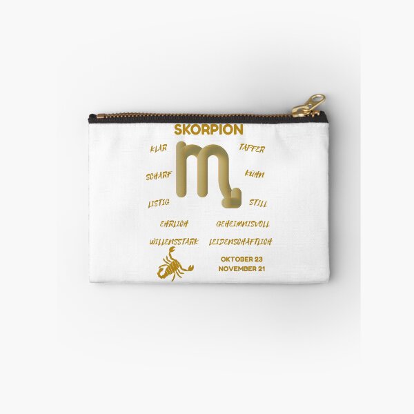 Item preview, Skorpion Zodiac Sign Astrology Symbol Horoscope - Metallic Gold & White (German Version) designed and sold by ZODIARA.