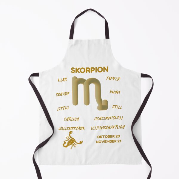 Item preview, Skorpion Zodiac Sign Astrology Symbol Horoscope - Metallic Gold & White (German Version) designed and sold by ZODIARA.