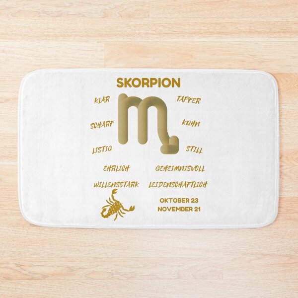 Item preview, Skorpion Zodiac Sign Astrology Symbol Horoscope - Metallic Gold & White (German Version) designed and sold by ZODIARA.