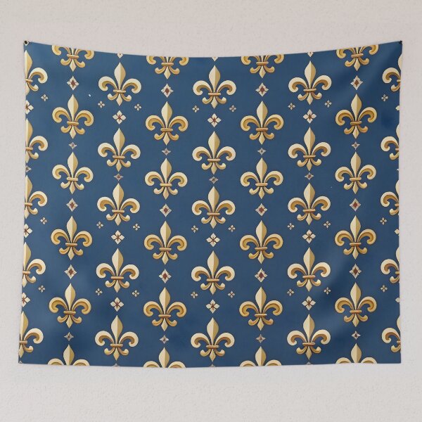 Item preview, Royal Blue and Gold Fleur de Lis Pattern designed and sold by Sybille-Yates.