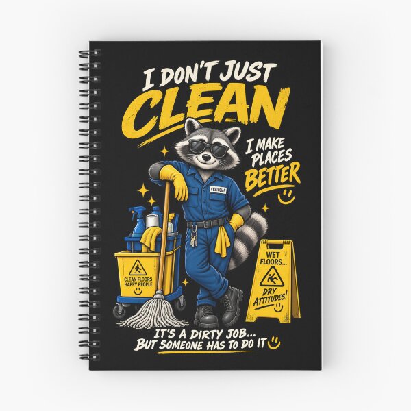 Item preview, I Don't Just Clean I Make Places Better – Funny Custodian Raccoon designed and sold by SidTastic .