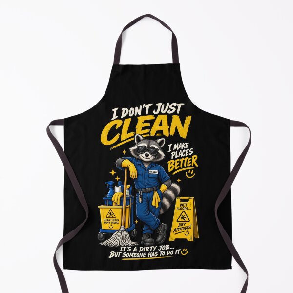 Item preview, I Don't Just Clean I Make Places Better – Funny Custodian Raccoon designed and sold by SidTastic .