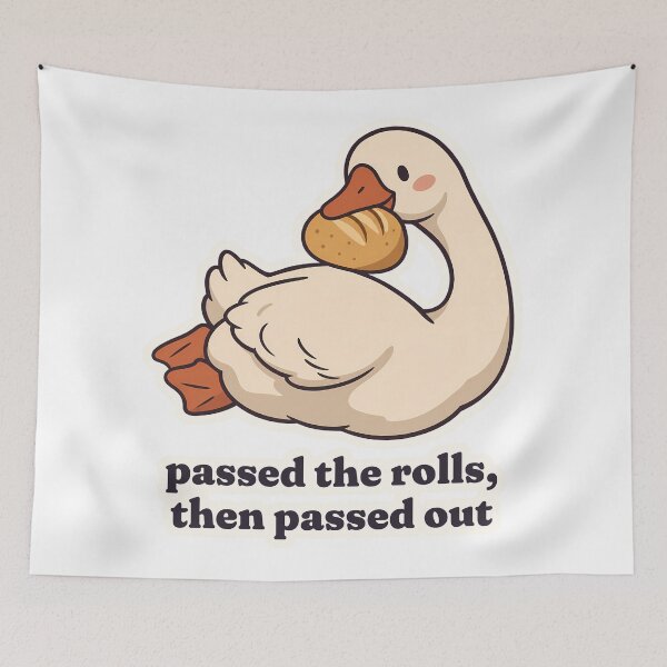 Item preview, Silly Goose Thanksgiving Food Coma Dinner Roll designed and sold by OuqCreations.