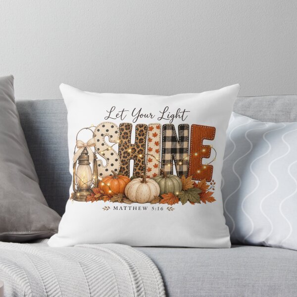 Item preview, Let Your Light Shine Matthew 5:16 Fall Christian Pumpkin Lantern designed and sold by RickyHN7.