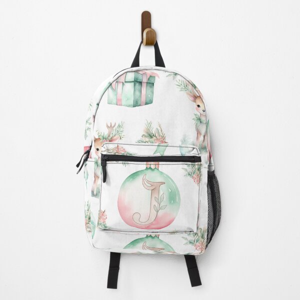 Item preview, J Monogram Pastel Watercolor Christmas Deer Bows Presents designed and sold by Feeling Artsy.