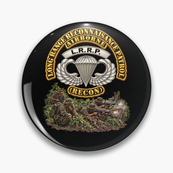 Item preview, Long Range Reconnaissance Patrol - LRRP - Airborne - RECON - with Recon Scene - 3D - transparent designed and sold by Military Insignia Products.
