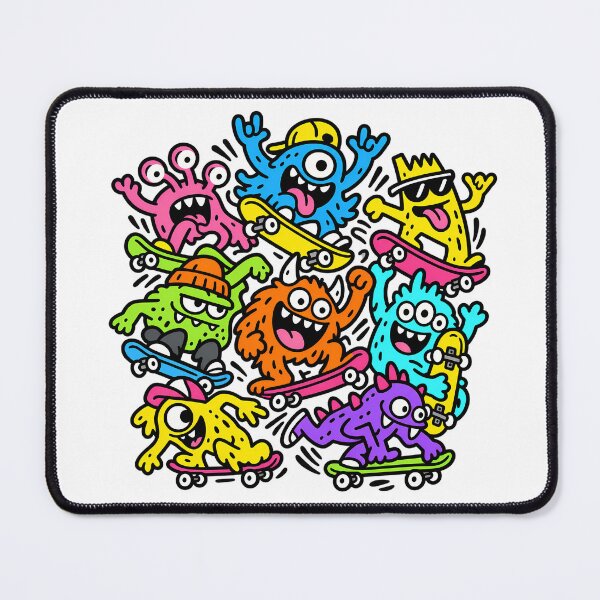 Item preview, Monster Skate Crew Colorful Skateboard Creatures designed and sold by Thai Vibe Studio.