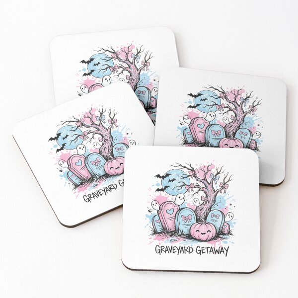 Item preview, Pastel Pink Graveyard Cute Spooky Halloween Art designed and sold by Merch by Das Design Studio.