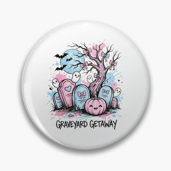 Item preview, Pastel Pink Graveyard Cute Spooky Halloween Art designed and sold by Merch by Das Design Studio.