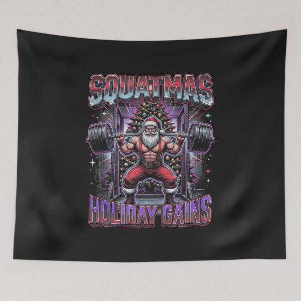 Item preview, Squatmas Holiday Gains Funny Gym Santa Xmas Fitness designed and sold by abig-eiyana.