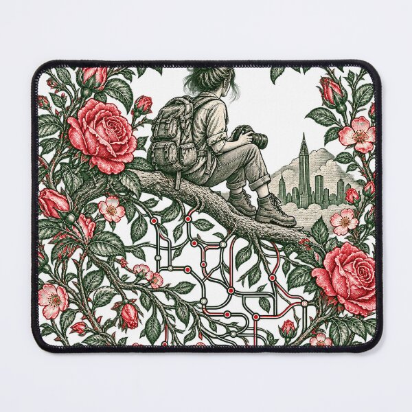 Item preview, Wired for the City Loving the Wild Hiker Girl Rose Circuit Design designed and sold by KIDEnia.