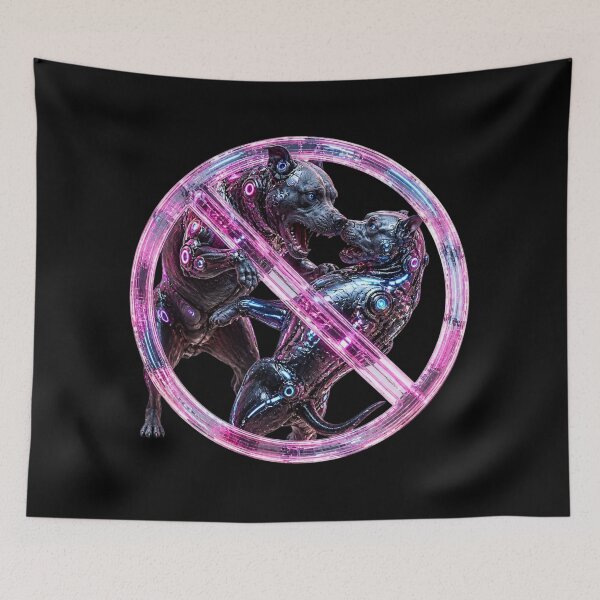 Item preview, Cyberpunk Pitbull Mecha Dog Anti Fighting Streetwear designed and sold by LazyDayzCo.