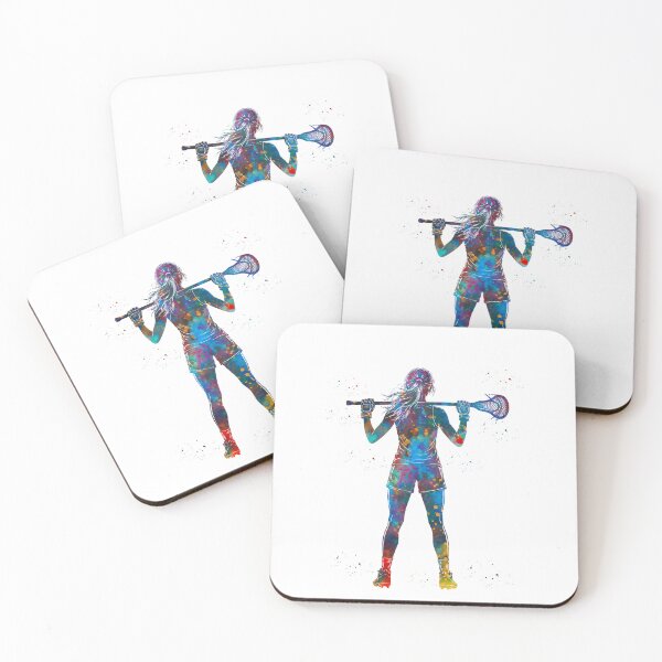 Item preview, Female Lacrosse Player Watercolor Art designed and sold by Liededrom..