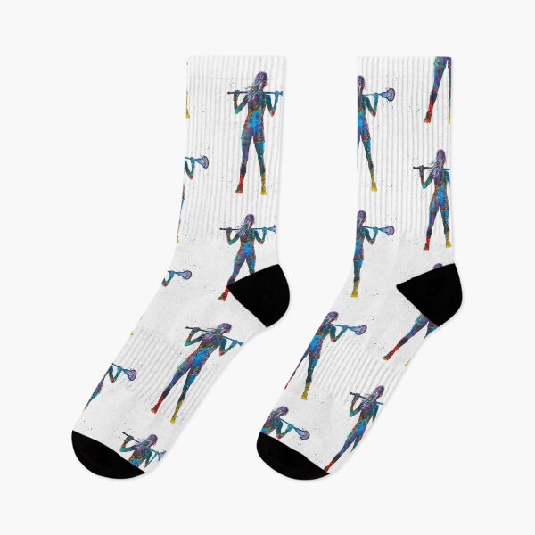 Item preview, Female Lacrosse Player Watercolor Art designed and sold by Liededrom..