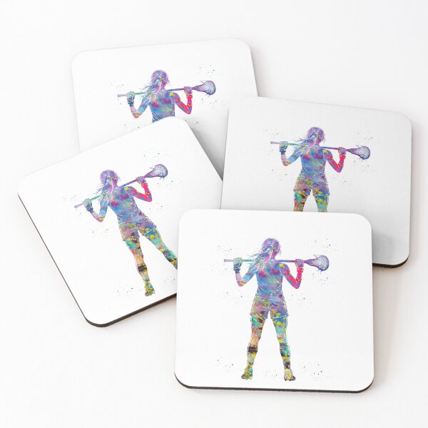 Item preview, Female Lacrosse Player Watercolor Art designed and sold by Liededrom..