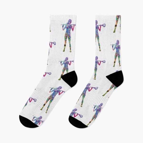 Item preview, Female Lacrosse Player Watercolor Art designed and sold by Liededrom..