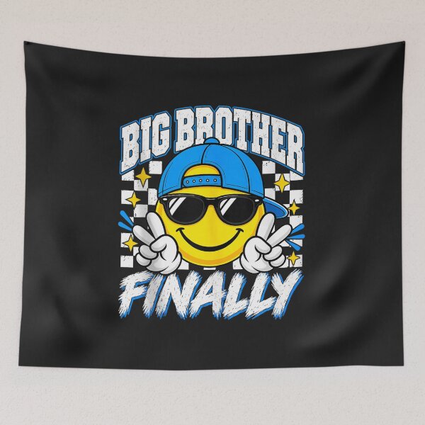 Item preview, Finally Big Brother Retro Cool Smiley Pregnancy Announcement designed and sold by abig-eiyana.