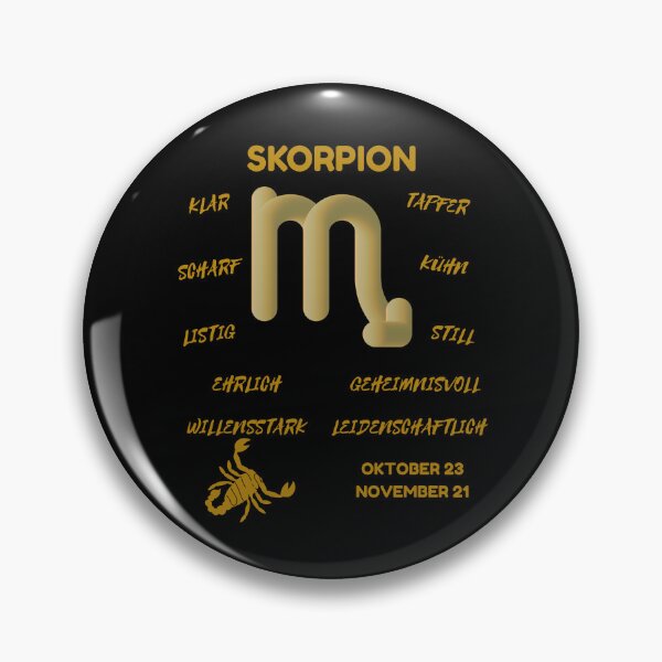 Item preview, Skorpion Zodiac Sign Astrology Symbol Horoscope - Metallic Gold & Black (German Version) designed and sold by ZODIARA.