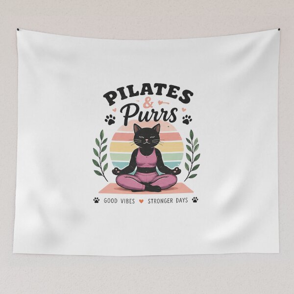 Item preview,   Pilates and Purrs Retro Design designed and sold by Zen & Whiskers.