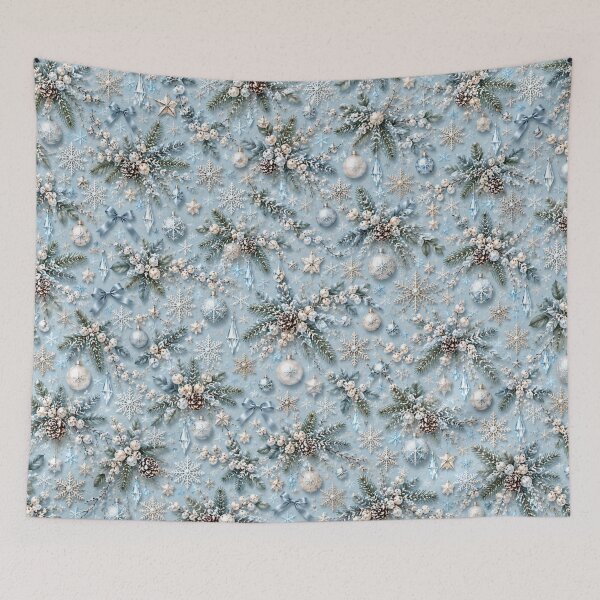 Item preview, Elegant Icy Blue Christmas – Winter Snowflake & Pearl Pattern designed and sold by HO•Designs.