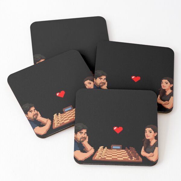 Item preview, Chess Grandmaster Couple Hikaru Nakamura and Atousa Pourkashiyan Pixel Art designed and sold by PatternAndPawn.