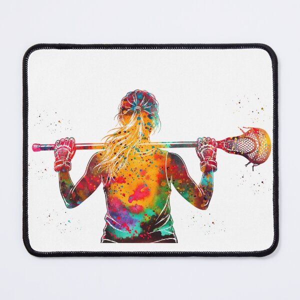 Item preview, Female Lacrosse Player Watercolor Art designed and sold by Liededrom..