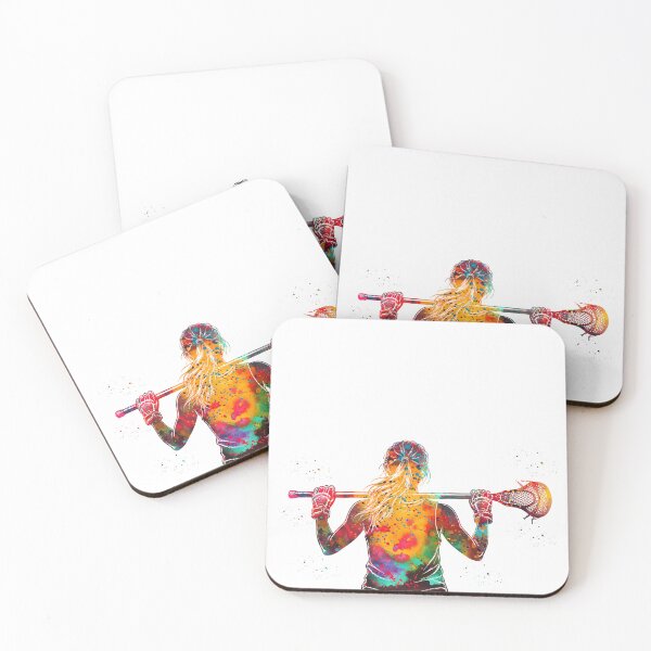 Item preview, Female Lacrosse Player Watercolor Art designed and sold by Liededrom..