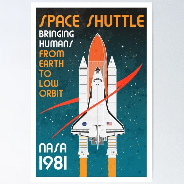 希少 NASA Space Shuttle 特大ポスター 1978年 Space Shuttle: Bringing Humans From Earth To Low Orbit (Retro