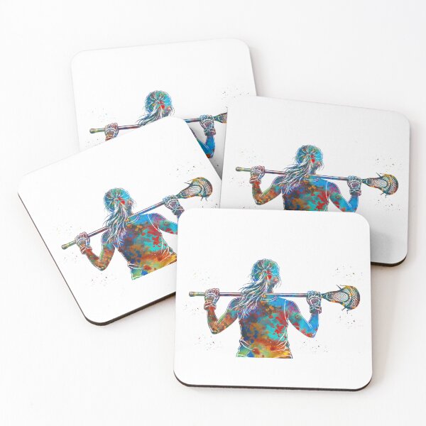 Item preview, Female Lacrosse Player Watercolor Art designed and sold by Liededrom..
