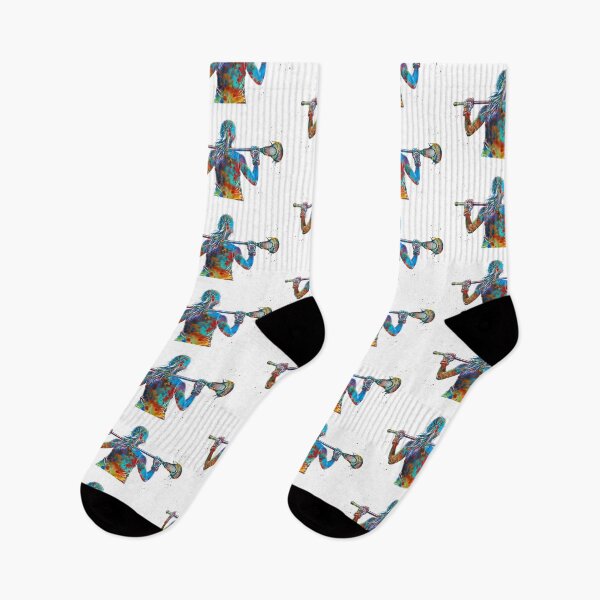 Item preview, Female Lacrosse Player Watercolor Art designed and sold by Liededrom..