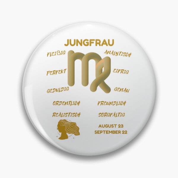 Item preview, Jungfrau Zodiac Sign Astrology Symbol Horoscope - Metallic Gold & White (German Version) designed and sold by ZODIARA.