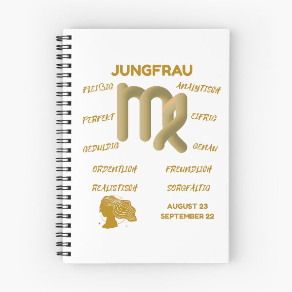 Item preview, Jungfrau Zodiac Sign Astrology Symbol Horoscope - Metallic Gold & White (German Version) designed and sold by ZODIARA.