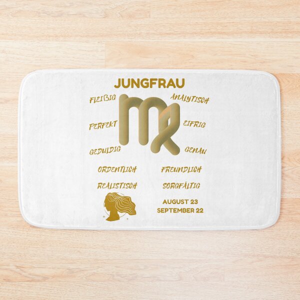 Item preview, Jungfrau Zodiac Sign Astrology Symbol Horoscope - Metallic Gold & White (German Version) designed and sold by ZODIARA.