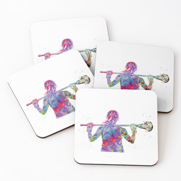 Item preview, Female Lacrosse Player Watercolor Art designed and sold by Liededrom..