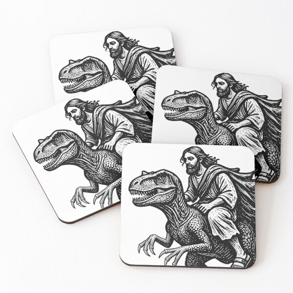 Item preview, Jesus on a Velociraptor designed and sold by K.THX.BYE.