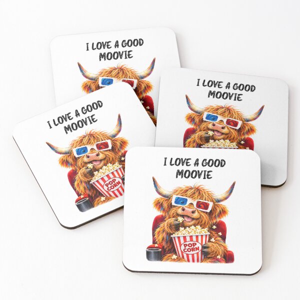 Item preview, MOOvie Night - Cute Highland Cow Watching a Movie designed and sold by Collymore.