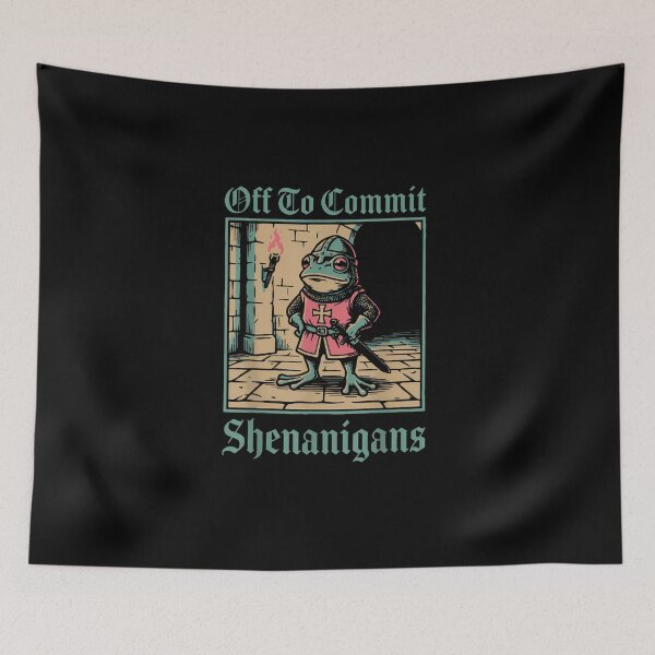Item preview, Off To Commit Shenanigans Frog designed and sold by GiftArtfuuArt.