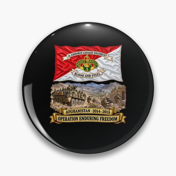Item preview, 3rd ACR - Brave Rifles Cavalry - Regimental Colors with Afghanistan 2014-2015 - Operation Enduring Freedom - 3D - Transparent designed and sold by Military Insignia Products.