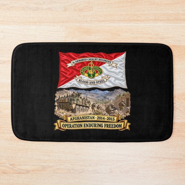 Item preview, 3rd ACR - Brave Rifles Cavalry - Regimental Colors with Afghanistan 2014-2015 - Operation Enduring Freedom - 3D - Transparent designed and sold by Military Insignia Products.