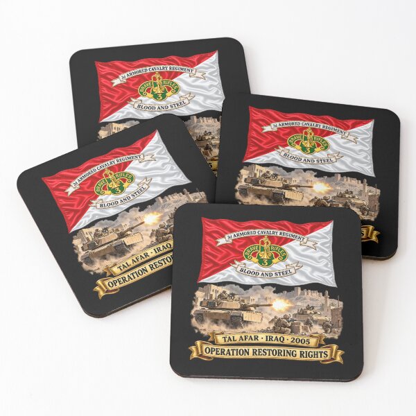 Item preview, 3rd ACR - Brave Rifles Cavalry - Regimental Colors with Tal Afar, Iraq 2005 - Operation Restoring Rights - 3D - Transparent designed and sold by Military Insignia Products.