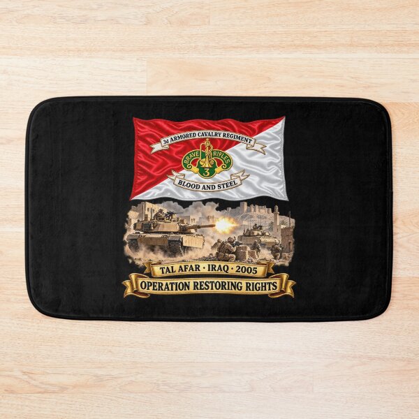 Item preview, 3rd ACR - Brave Rifles Cavalry - Regimental Colors with Tal Afar, Iraq 2005 - Operation Restoring Rights - 3D - Transparent designed and sold by Military Insignia Products.