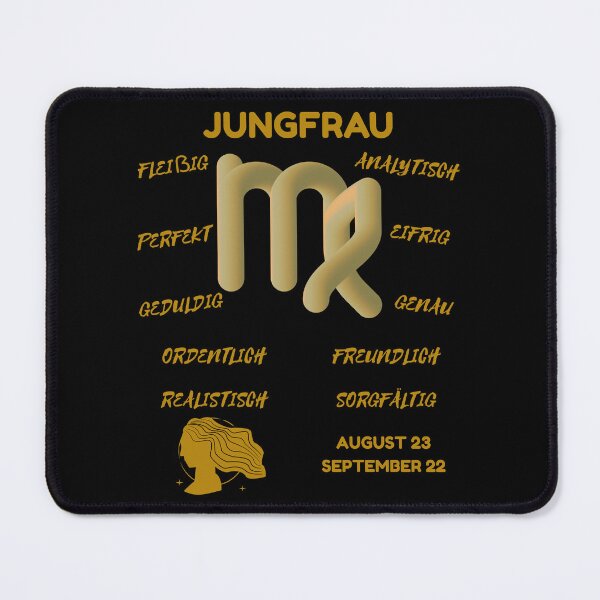 Item preview, Jungfrau Zodiac Sign Astrology Symbol Horoscope - Metallic Gold & Black (German Version) designed and sold by ZODIARA.
