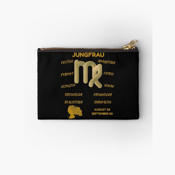 Item preview, Jungfrau Zodiac Sign Astrology Symbol Horoscope - Metallic Gold & Black (German Version) designed and sold by ZODIARA.