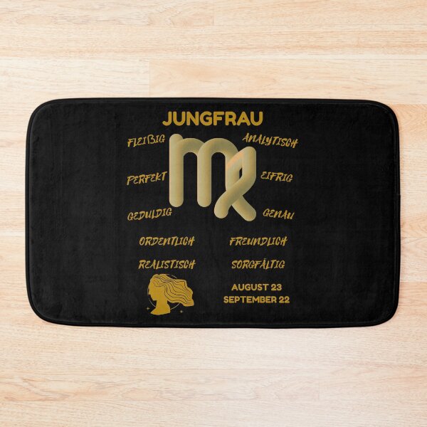 Item preview, Jungfrau Zodiac Sign Astrology Symbol Horoscope - Metallic Gold & Black (German Version) designed and sold by ZODIARA.