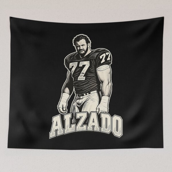 Item preview, Alzado Number 77 Raiders Football Legend Portrait designed and sold by Cuiroblinda.