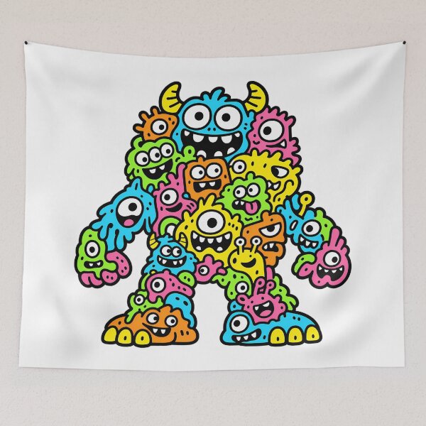 Item preview, Mega Monster Made From Tiny Weird Creatures designed and sold by Thai Vibe Studio.